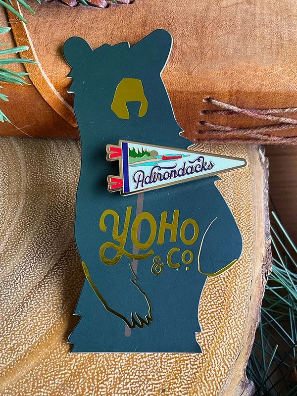 Yoho and Co. Collectible Designer Pin - Adirondacks Canoe