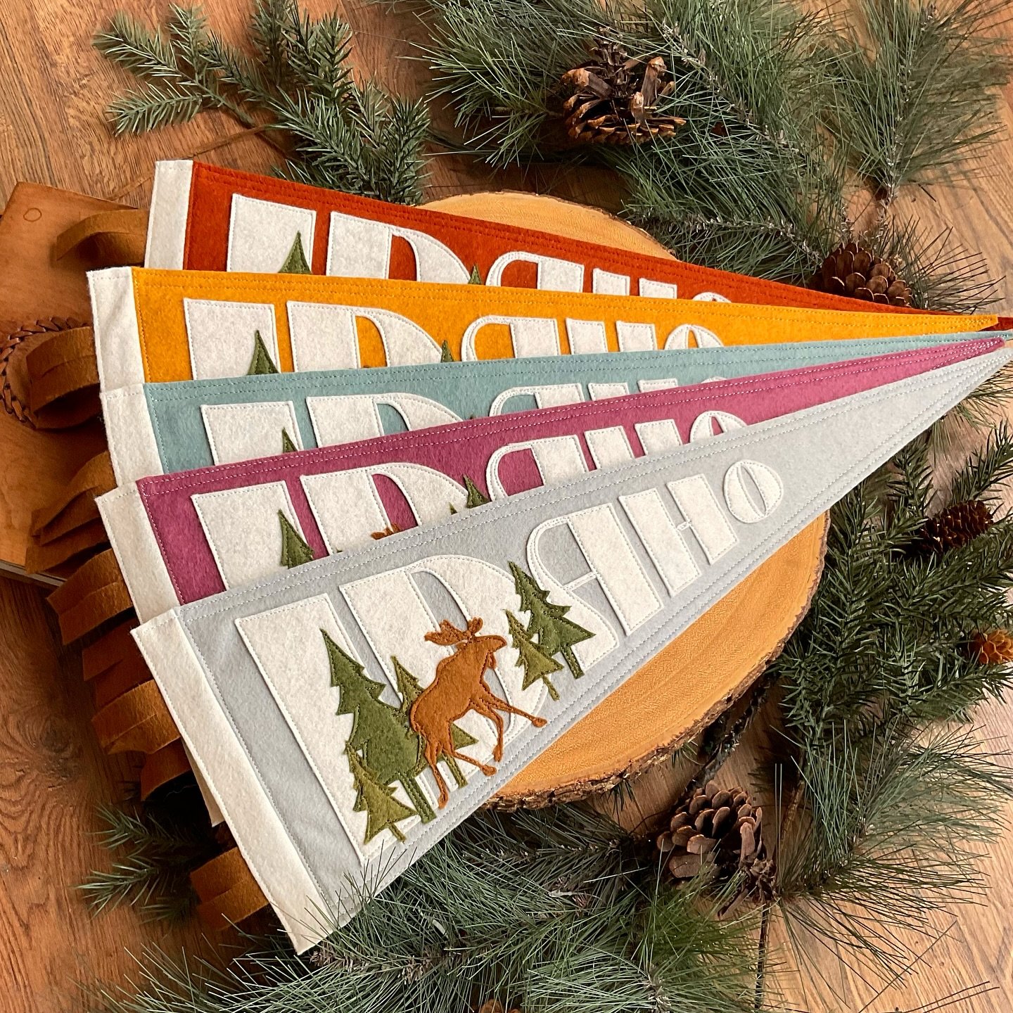 Idaho 🚩🌲🫎 Find an entire special Sandpoint, Idaho collection at @lachic.sandpoint 

#yohoco #pennants #pennant #idaho #sandpointidaho #sandpoint #designer #design