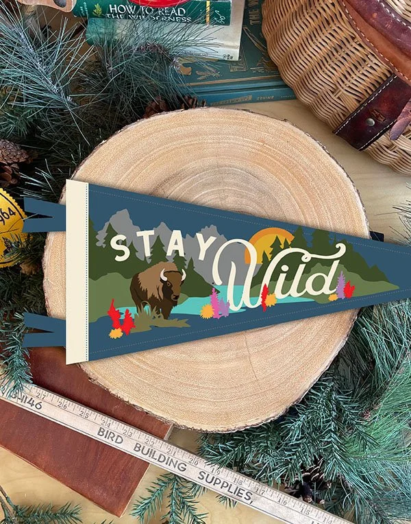 Stay Wild Bison Pennant