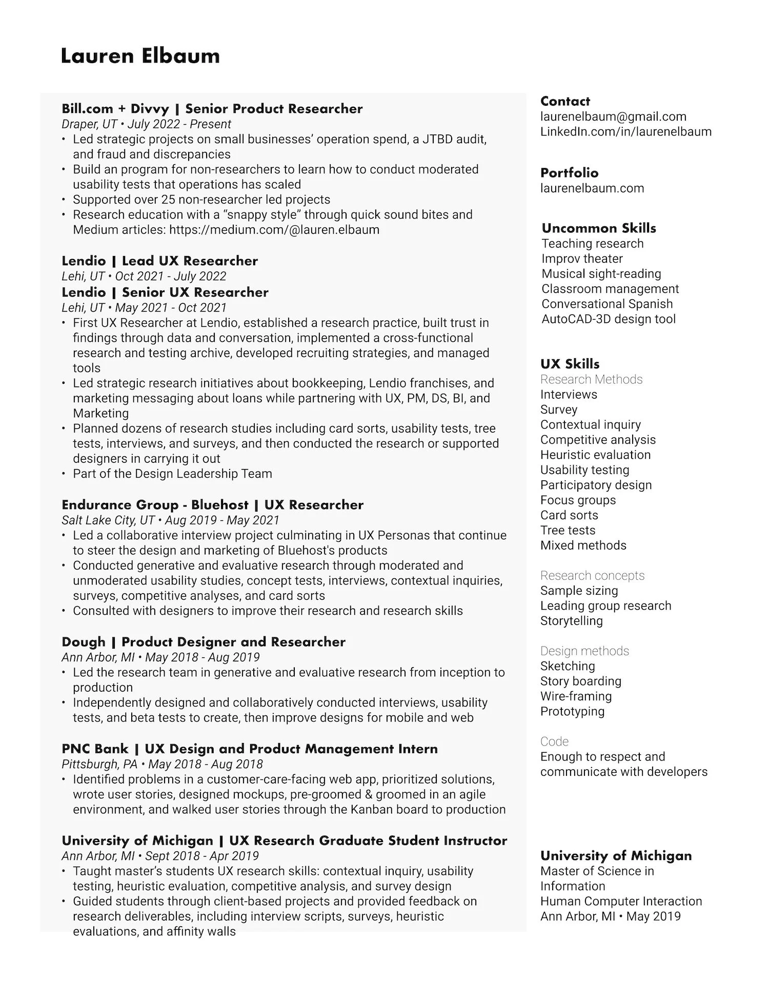Lauren Elbaum Resume