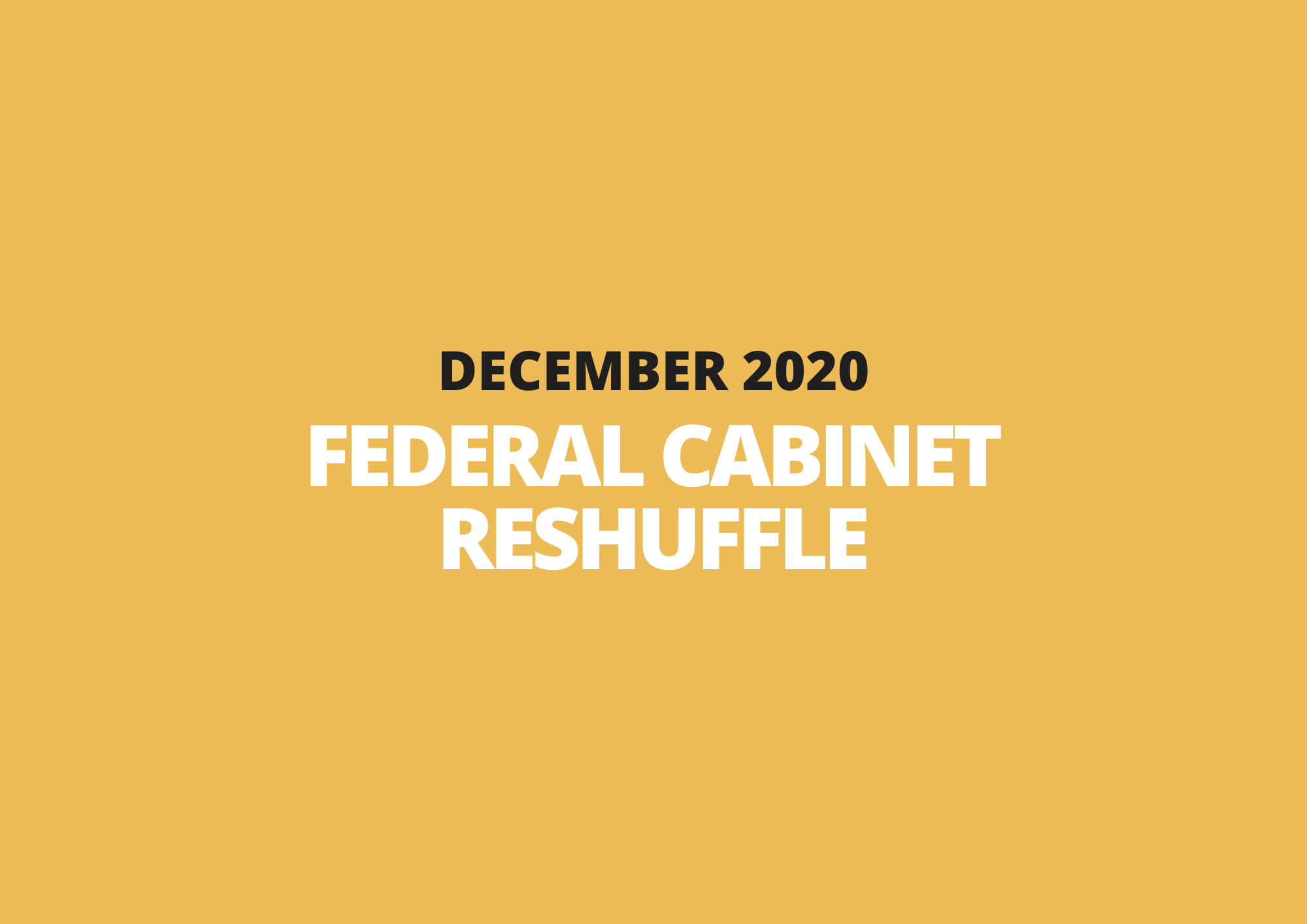 Federal Cabinet Reshuffle