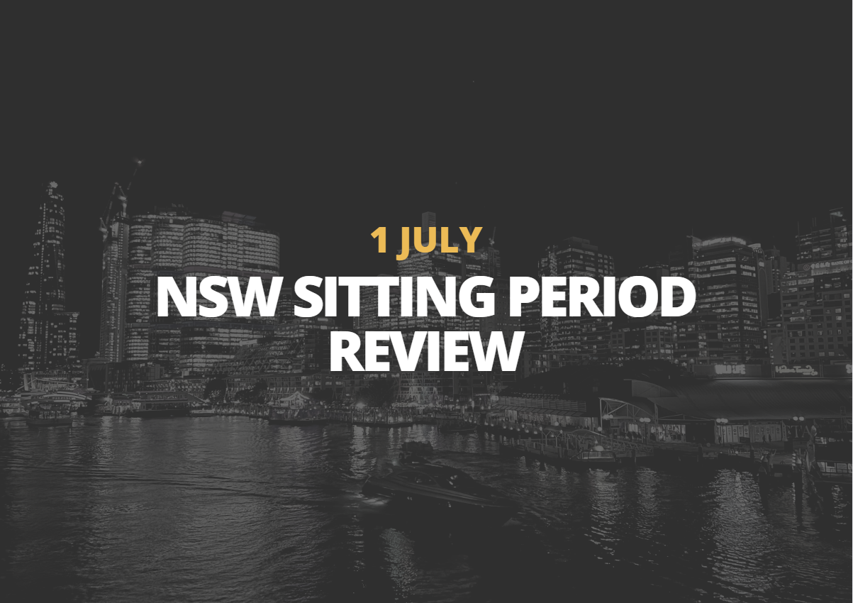 1 July | NSW Sitting Period Review
