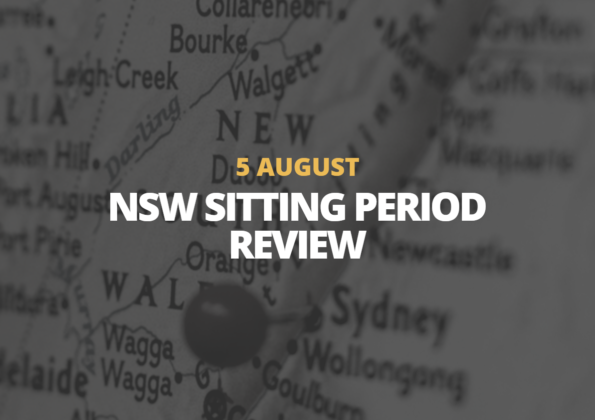 5 August | NSW Sitting Period Review