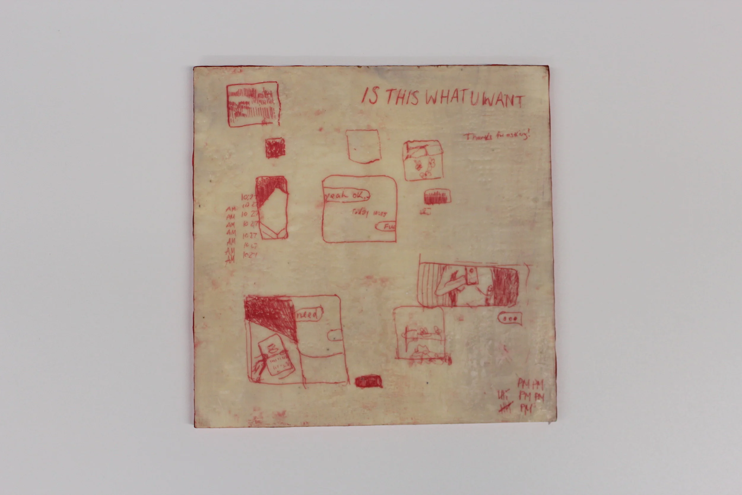  carbon transfer print on encaustic and beeswax 