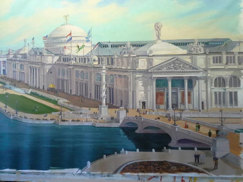 Agricultural Building on the Grand Basin, World's Columbian Exposition 1893 — Painting in Progress in Studio —
