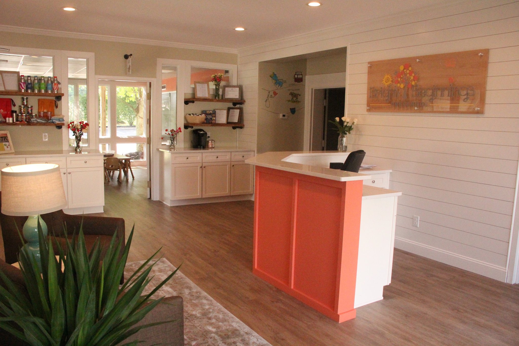 Bright Beginnings Preschool // school lobby, post-rebrand