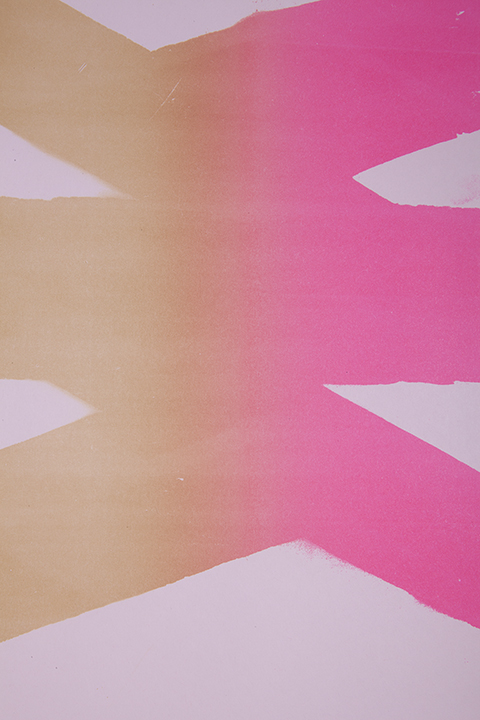 Experimental Letterpress and Offset Print // detail of color blend and plate deterioration