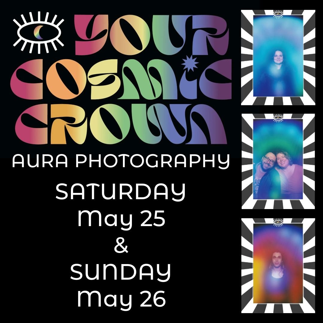 Your Cosmic Crown (@yourcosmiccrown) will be back in store at The Raven's Wing later this month. Spots tend to fill up fast, so make sure to book now to get your Aura Photo! 

Aura Photography with Your Cosmic Crown - Special 2-day event! 
Saturday M