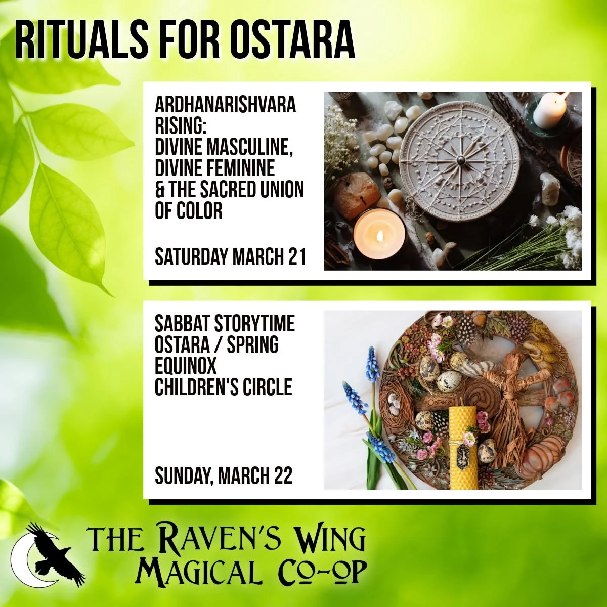 The Wheel of the Year is turning to the time of Ostara - the Spring Equinox. We have two rituals planned to help you celebrate along with us. 

𝗔𝗿𝗱𝗵𝗮𝗻𝗮𝗿𝗶𝘀𝗵𝘃𝗮𝗿𝗮 𝗥𝗶𝘀𝗶𝗻𝗴: 𝗗𝗶𝘃𝗶𝗻𝗲 𝗠𝗮𝘀𝗰𝘂𝗹𝗶𝗻𝗲, 𝗗𝗶𝘃𝗶𝗻𝗲 𝗙𝗲𝗺𝗶𝗻𝗶𝗻?