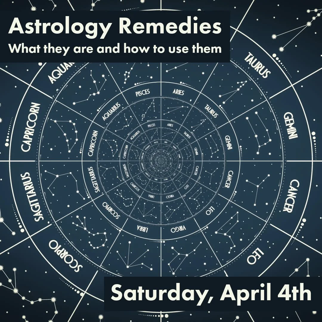 Dorje Kirsten (@heartastrology168)  is hosting an exciting class on Astrology Remedies the first week of April here at The Raven's Wing Magical Co-Op. Make sure you get your tickets now so you don't miss out!

𝗔𝘀𝘁𝗿𝗼𝗹𝗼𝗴𝘆 𝗥𝗲𝗺𝗲𝗱𝗶𝗲𝘀: 𝗪?