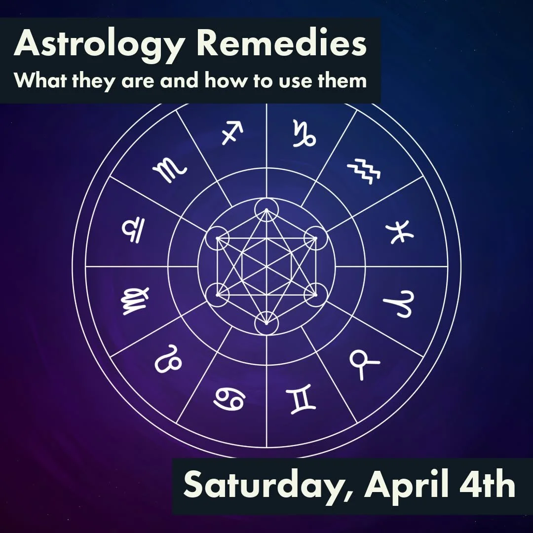 Join us on Saturday evening as we host professional astrologer Dorje Kirsten (@heartastrology168 ) for an Astrology class you don't want to miss.

𝗔𝘀𝘁𝗿𝗼𝗹𝗼𝗴𝘆 𝗥𝗲𝗺𝗲𝗱𝗶𝗲𝘀: 𝗪𝗵𝗮𝘁 𝘁𝗵𝗲𝘆 𝗮𝗿𝗲 𝗮𝗻𝗱 𝗵𝗼𝘄 𝘁𝗼 𝘂𝘀𝗲 𝘁𝗵𝗲𝗺
𝗦𝗮𝘁