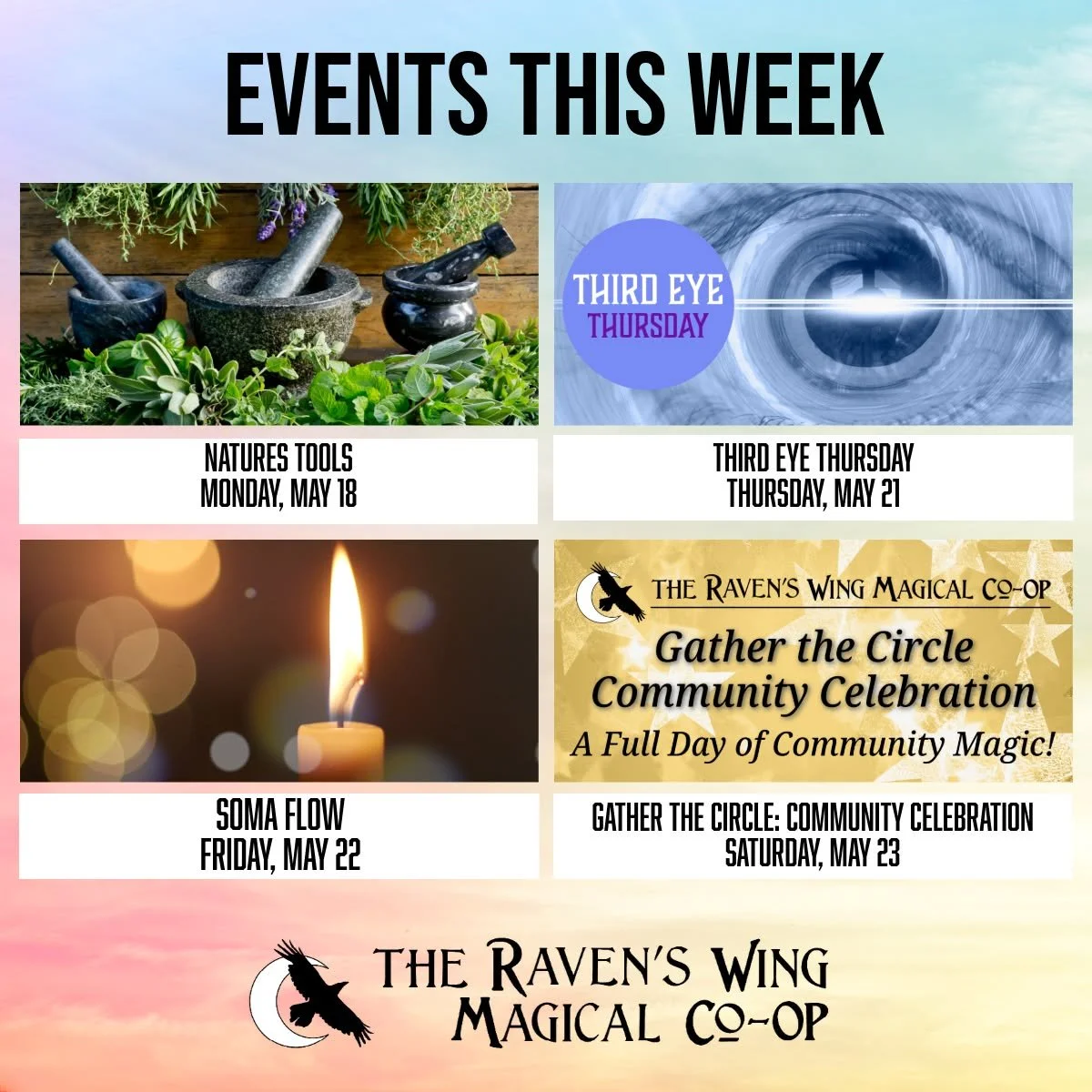 We have an exciting and magical week ahead here at The Raven's Wing Magical Co-Op. We truly love our community! 

𝗡𝗮𝘁𝘂𝗿𝗲𝘀 𝗧𝗼𝗼𝗹𝘀: 𝗪𝗼𝗿𝘁𝗰𝘂𝘁𝘁𝗶𝗻𝗴, 𝗧𝗿𝗲𝗲𝘀, 𝗮𝗻𝗱 𝘁𝗵𝗲 𝗦𝗲𝗰𝗿𝗲𝘁 𝗟𝗮𝗻𝗴𝘂𝗮𝗴𝗲 𝗼𝗳 𝗪𝗲𝗮𝘁𝗵𝗲𝗿
𝗠𝗼𝗻𝗱?