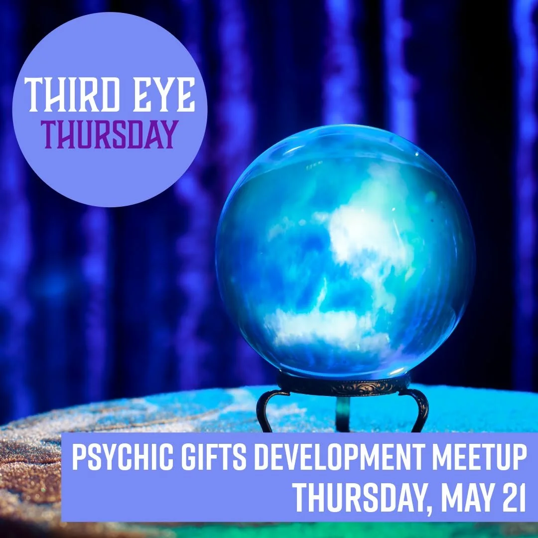Unlock and nurture your psychic abilities with our ongoing Psychic Gifts Development Meetup tomorrow evening! 

𝗧𝗵𝗶𝗿𝗱 𝗘𝘆𝗲 𝗧𝗵𝘂𝗿𝘀𝗱𝗮𝘆
𝗧𝗵𝘂𝗿𝘀𝗱𝗮𝘆, 𝗠𝗮𝘆 𝟮𝟭𝘀𝘁 𝗳𝗿𝗼𝗺 𝟲:𝟯𝟬𝗽𝗺 𝘁𝗼 𝟴:𝟬𝟬𝗽𝗺
𝗦𝗹𝗶𝗱𝗶𝗻𝗴 𝗦𝗰𝗮𝗹𝗲: $𝟯?