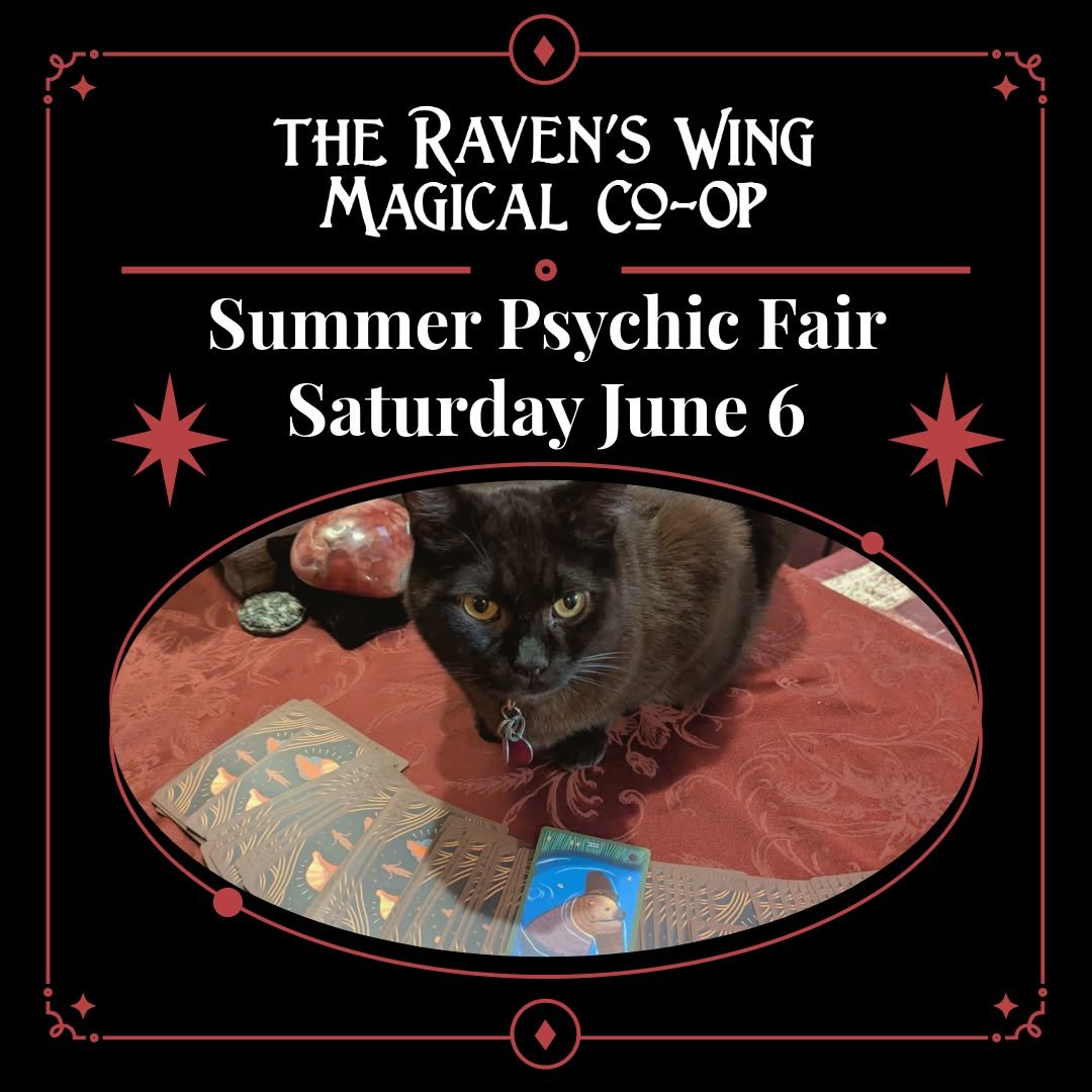 Join us for the Summer Edition of our Quarterly Psychic Fair on Saturday, June 6th from 1:00&ndash;6:00 PM. An afternoon of insight, connection, and magic.

𝗤𝘂𝗮𝗿𝘁𝗲𝗿𝗹𝘆 𝗣𝘀𝘆𝗰𝗵𝗶𝗰 𝗙𝗮𝗶𝗿 &ndash; 𝗦𝘂𝗺𝗺𝗲𝗿 𝗘𝗱𝗶𝘁𝗶𝗼𝗻
𝗦𝗮𝘁𝘂𝗿𝗱𝗮
