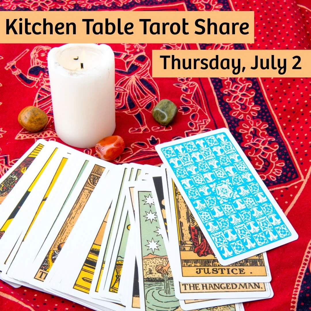 Practice reading for yourself and for others in an encouraging and supportive space tomorrow evening. 

𝗞𝗶𝘁𝗰𝗵𝗲𝗻 𝗧𝗮𝗯𝗹𝗲 𝗧𝗮𝗿𝗼𝘁 𝗦𝗵𝗮𝗿𝗲
𝗧𝗵𝘂𝗿𝘀𝗱𝗮𝘆, 𝗝𝘂𝗹𝘆 𝟮 𝗳𝗿𝗼𝗺 𝟳:𝟬𝟬𝗽𝗺 𝘁𝗼 𝟴:𝟯𝟬𝗽𝗺
$𝟱-$𝟮𝟬 𝘀𝗹𝗶𝗱𝗶𝗻𝗴 𝘀𝗰?