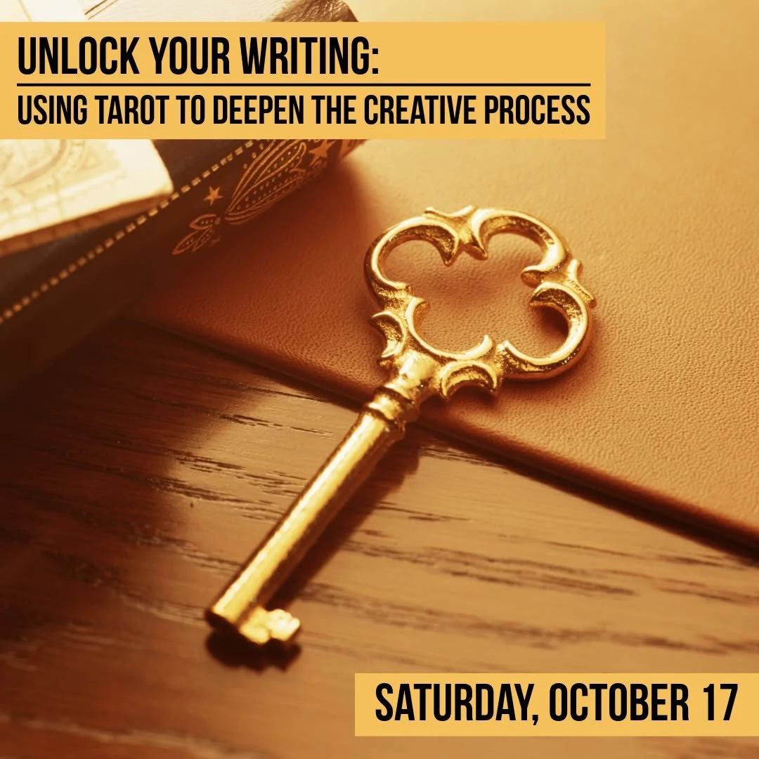 Join us on Saturday evening to help unlock blocks to your creativity using the Tarot as a guide. 

𝗨𝗻𝗹𝗼𝗰𝗸 𝗬𝗼𝘂𝗿 𝗪𝗿𝗶𝘁𝗶𝗻𝗴: 𝗨𝘀𝗶𝗻𝗴 𝗧𝗮𝗿𝗼𝘁 𝘁𝗼 𝗗𝗲𝗲𝗽𝗲𝗻 𝘁𝗵𝗲 𝗖𝗿𝗲𝗮𝘁𝗶𝘃𝗲 𝗣𝗿𝗼𝗰𝗲𝘀𝘀
with @creative_momentum 
𝗦𝗮𝘁𝘂?