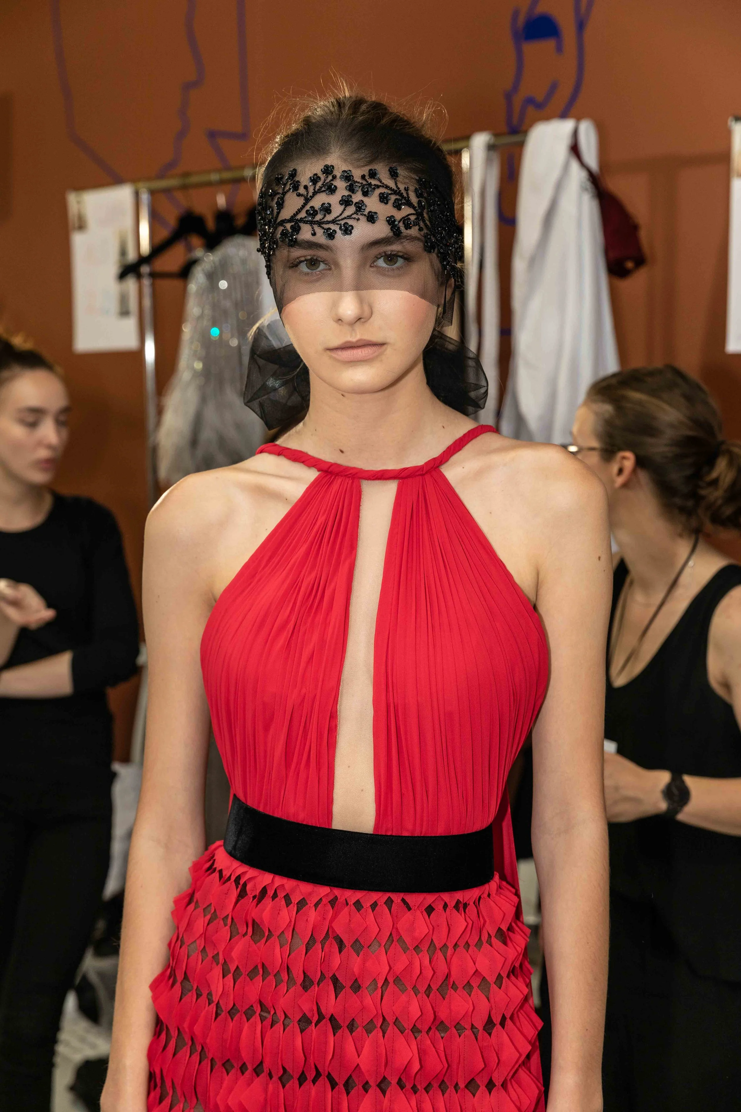 Carla Peclet - Georges Chakra Backstage - Paris Fashion Week