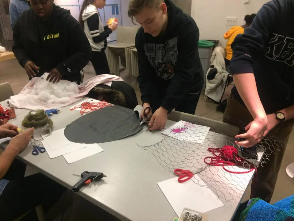 Working on their individual parts, and exploring new materials...