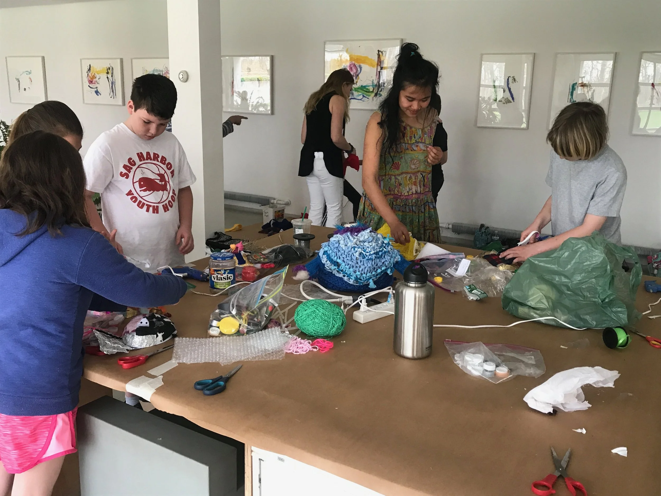  Beginning to make masks in the Watermill Center's beautiful studio!&nbsp; 