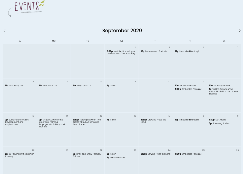 Calendar, September 2020 