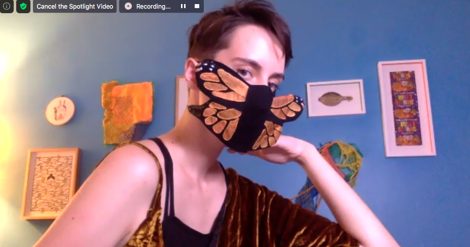  Anna Turners models her beautiful creations, including this gorgeous butterfly mask 