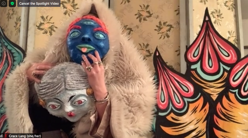  Grace Lang welcomes us into her imaginative world filled with masks and fantastical backdrops  