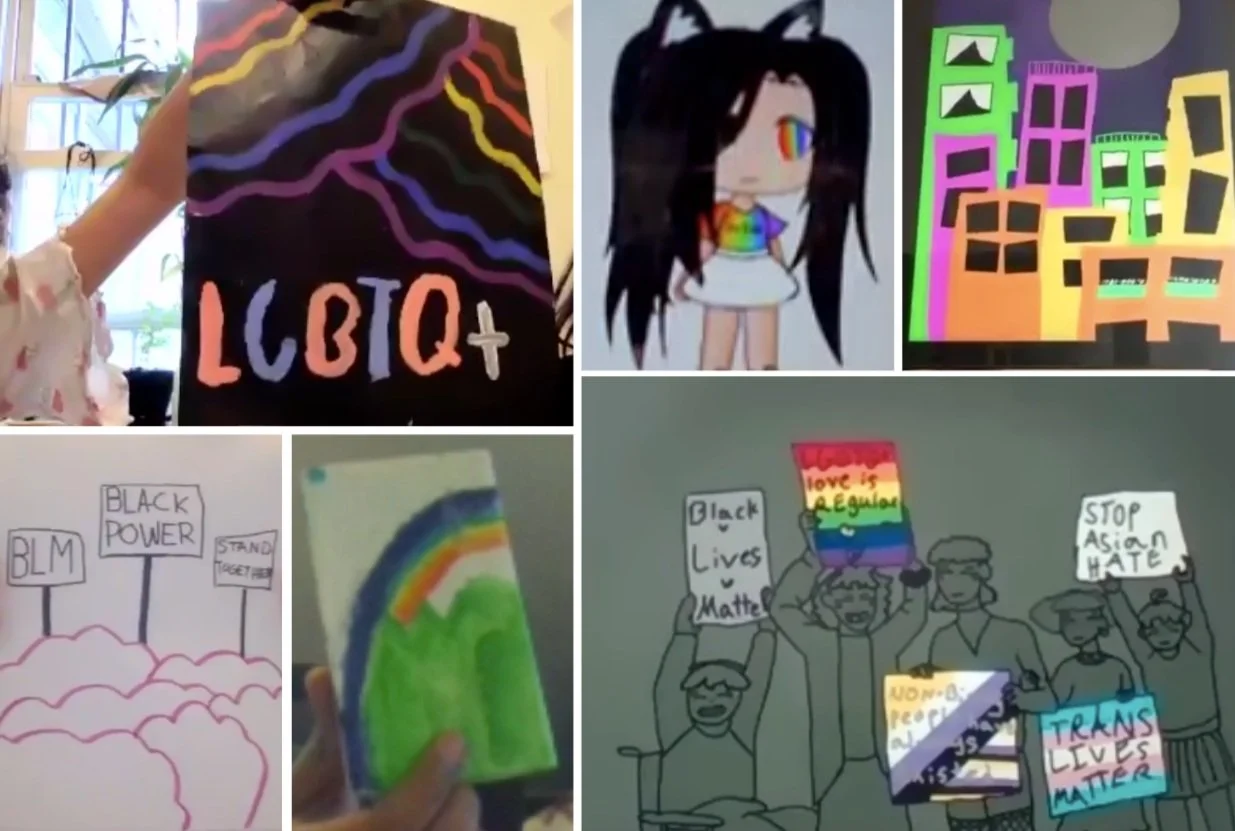   Some of the students’ amazing drawings that inspired the mural’s design. Over the course of several months, they created hundreds of incredible pieces!  