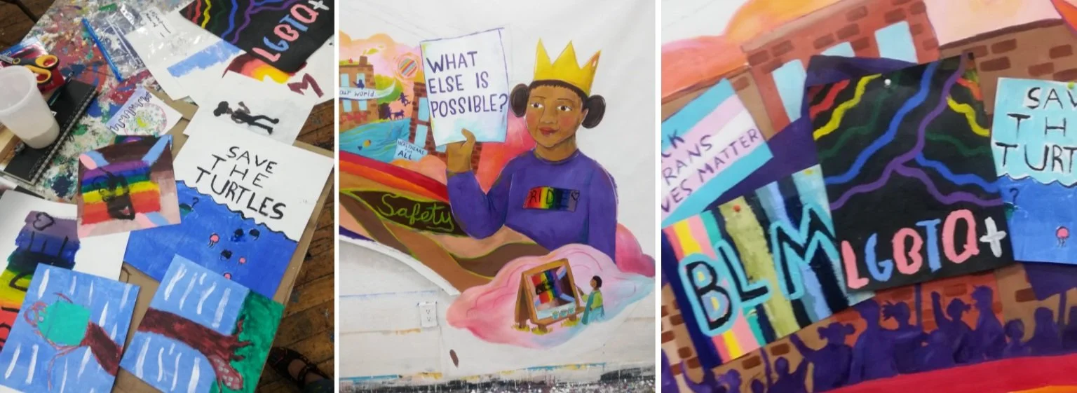   Images of students’ individual paintings, which were then integrated into the final mural.   