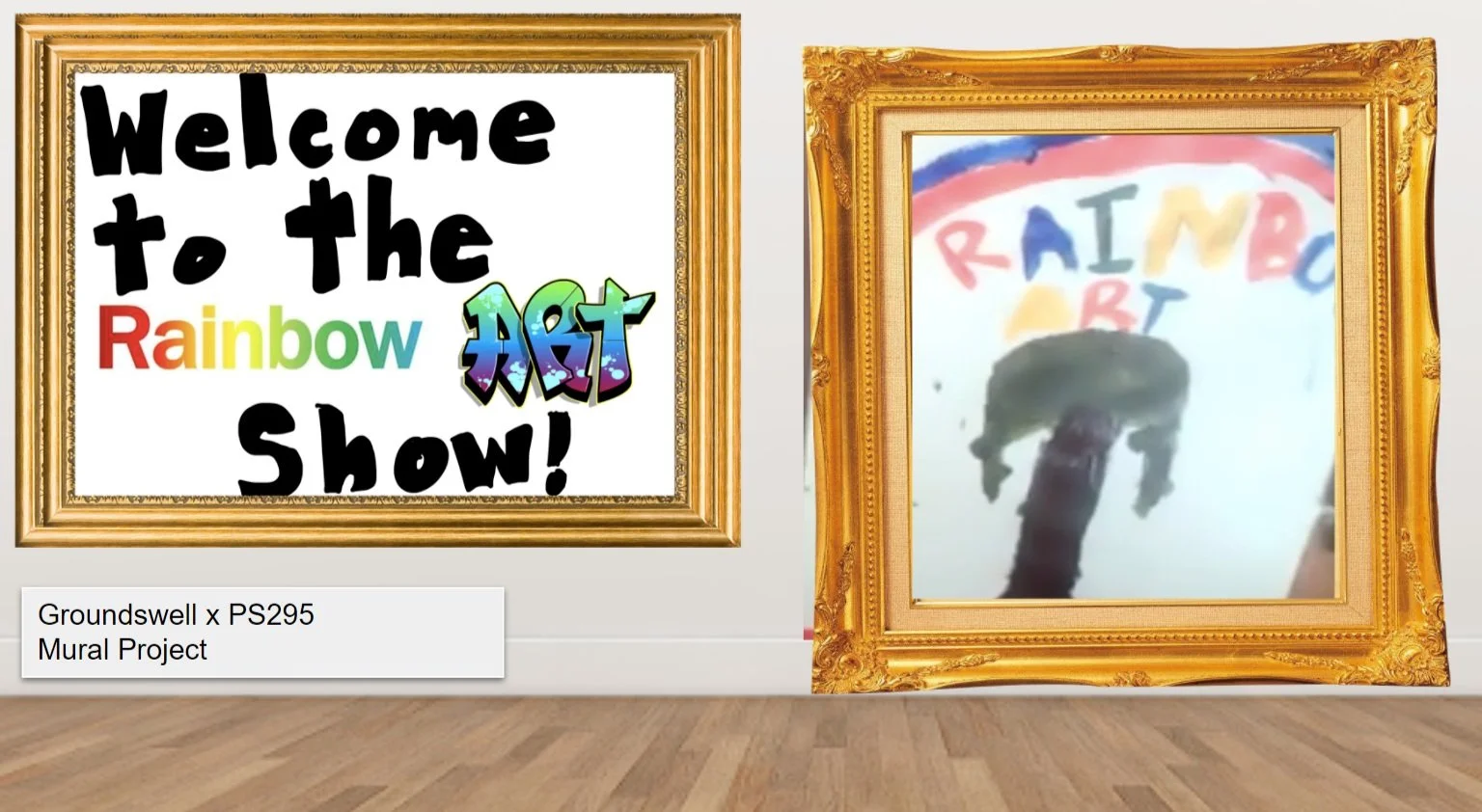   On the final day of the class, we hosted a virtual ‘Rainbow Art Show’ for families of the artists and Groundswell staff. Each artist chose 5-7 of their favourite pieces and presented their work. A celebratory way to wrap up a four month, intimate p