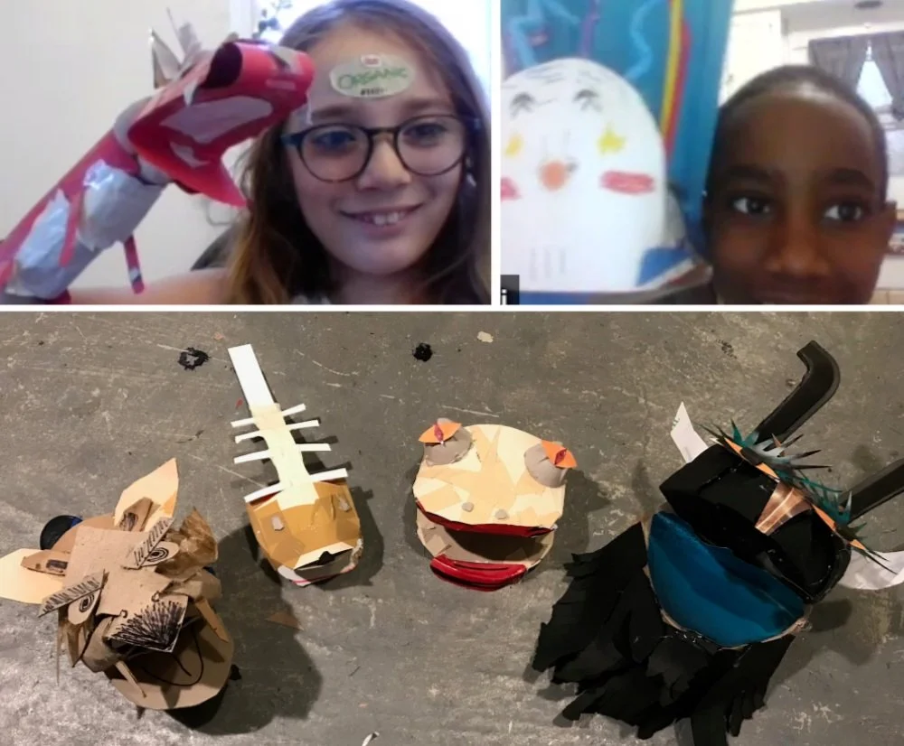  More delightful puppets from various virtual workshops, including Academy for Teachers, Watermill Center, Museum of Arts and Design and Port Washington School with fourth graders. 