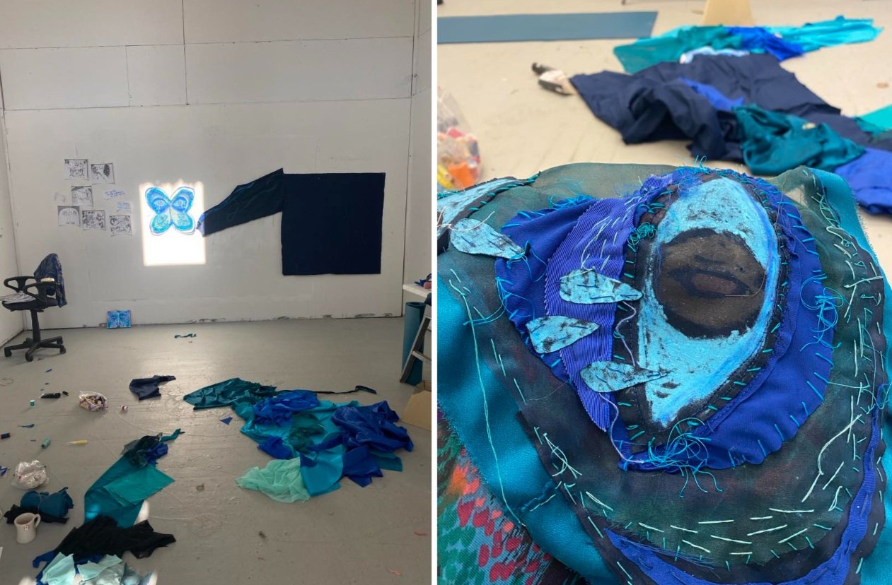  Above: A very blue studio during my two week residency at Vermont Studio Center. I’m so grateful for art-making’s ability to alchemize hard-to-express feelings into something tangible.  