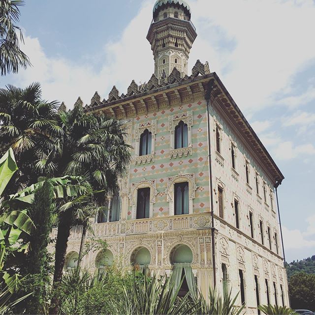 Villa Crespi.  A 19th-century Moorish-Italianate palazzo converted to a 14-room luxury hotel and restaurant, near the shores of Lago D'Orta in the town of Orta San Giulio, Piedmont, Italy. It is notable for its scenic tall minaret-like tower. Unexpec