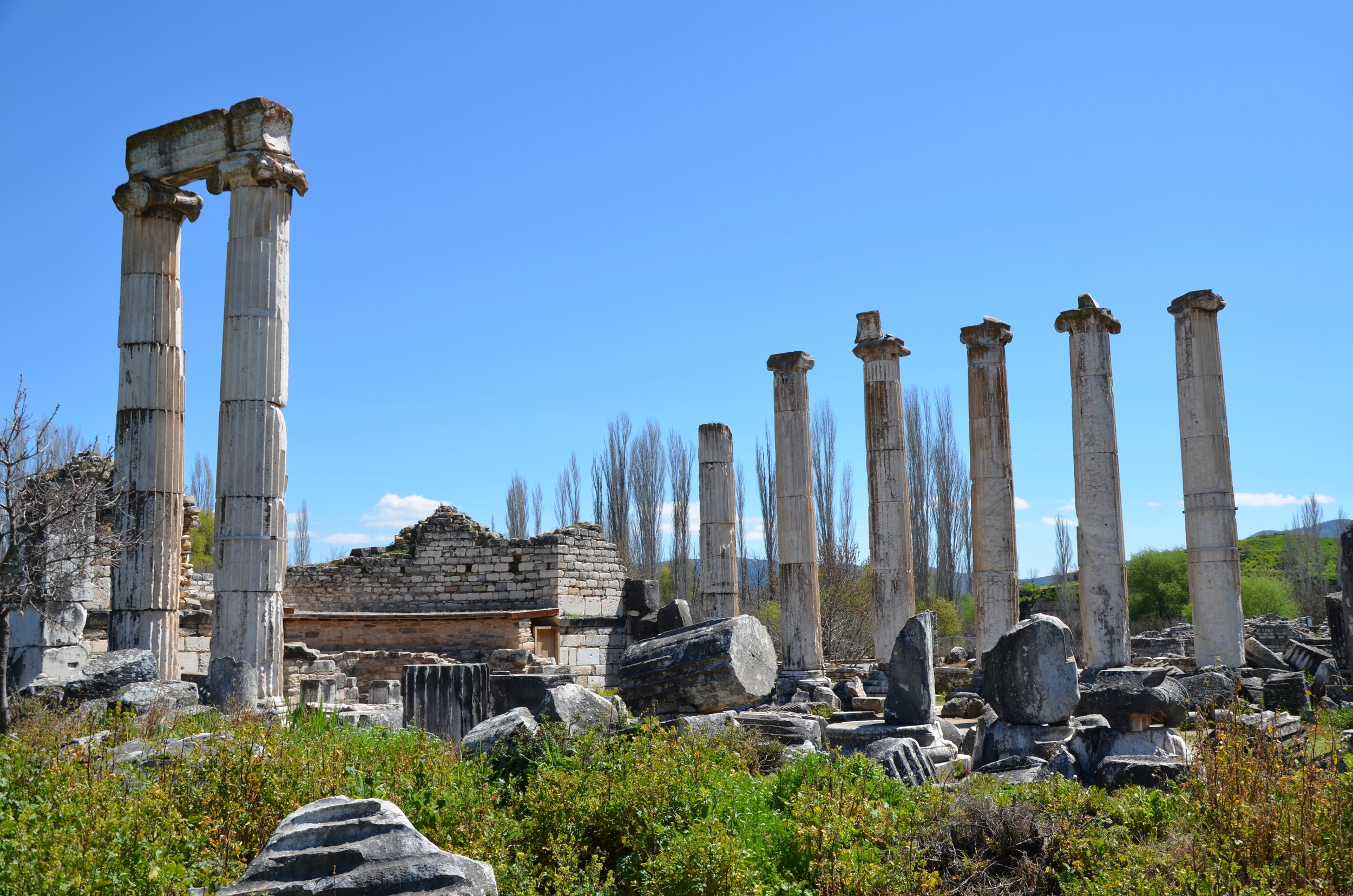 The_Temple_of_Aphrodite,_built_in_the_Ionic_order_in_stages_during_the_Roman_period_(from_1st_century_BC_to_2nd_century_AD)_and_later_converted_into_a_Christian_basilica,_Aphrodisias,_Caria,_Turkey_(20299497860).jpg
