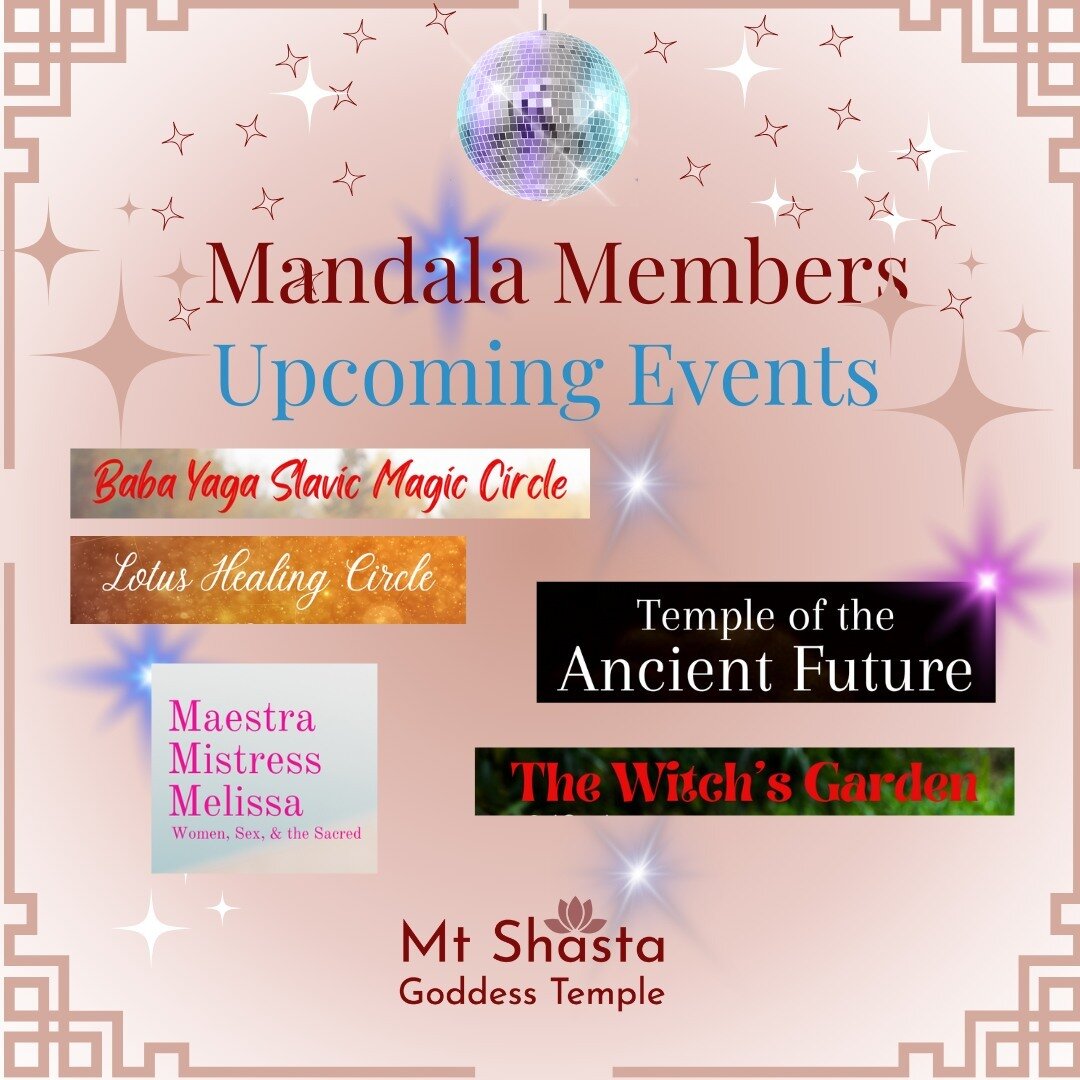 Upcoming Events

Yeshe will be on pilgrimage, but she will still be broadcasting for Mandala Members. 

We have a wonderful lineup of groups and events for our Mt. Shasta Goddess Temple Mandala members to attend this coming April. Groups like our Mae