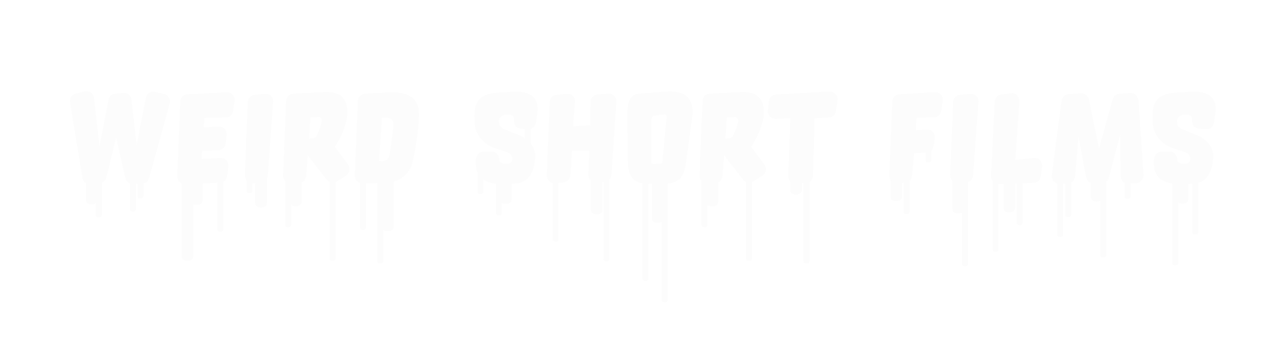 White text on black background that reads 'WEIRD SHORT FILMS' with dripping effect.