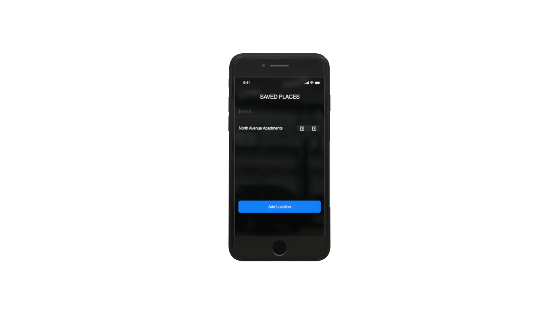 Users can quickly navigate to saved locations. Users can hold down screen with finger while dictating their desired location. Haptic touch enables users to know when device is listening through short buzzes, signifying when they can start speaking.