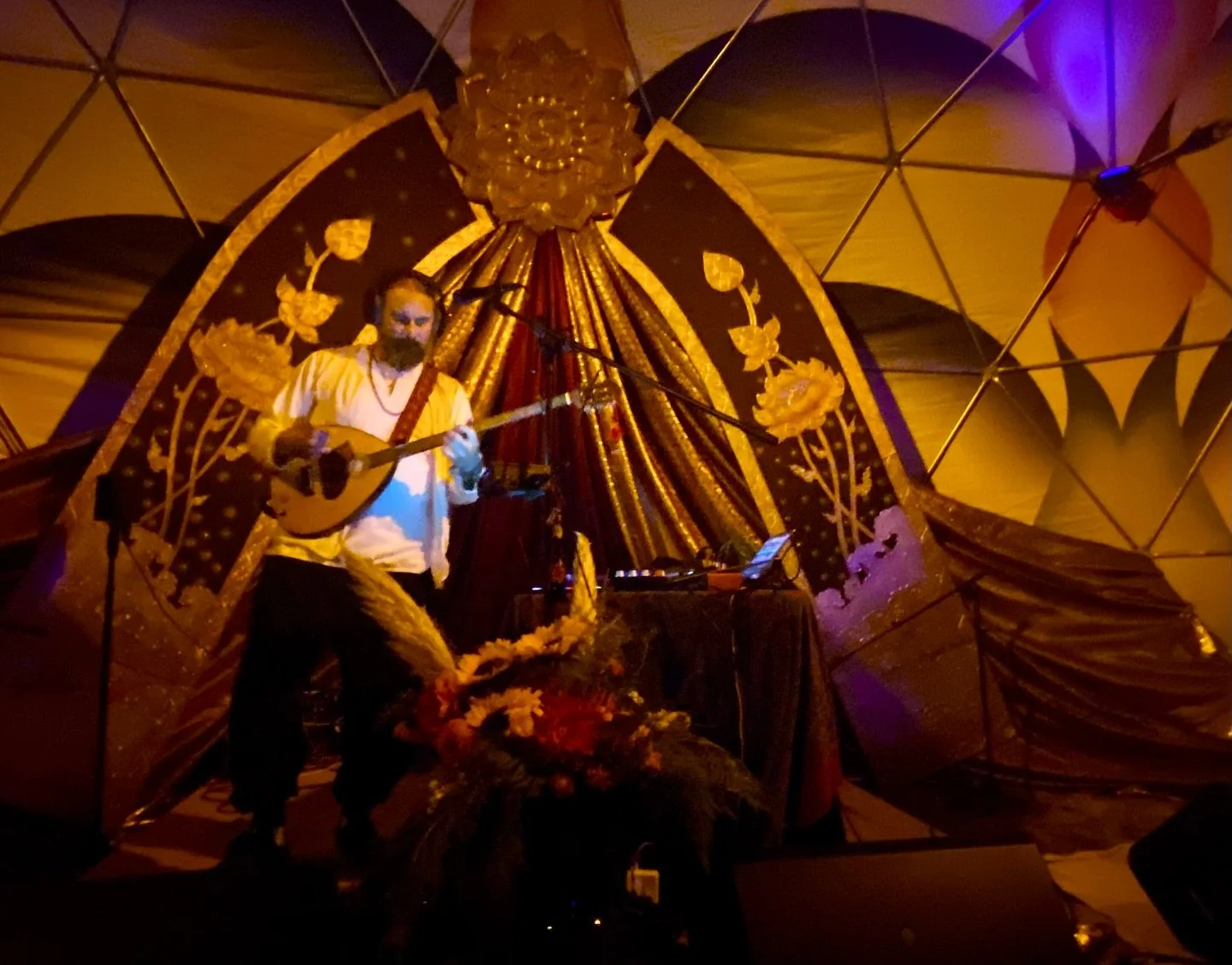 Flying through rich hues of the sacred floral dome in transcendent harmonics at @imagineorcasisland 

Next show is my Ecstatic Dance set over looking the ocean on Sunday at 11:15am. 

#karavansarai #ecstaticdance #imaginefestival #imaginefest #mystic
