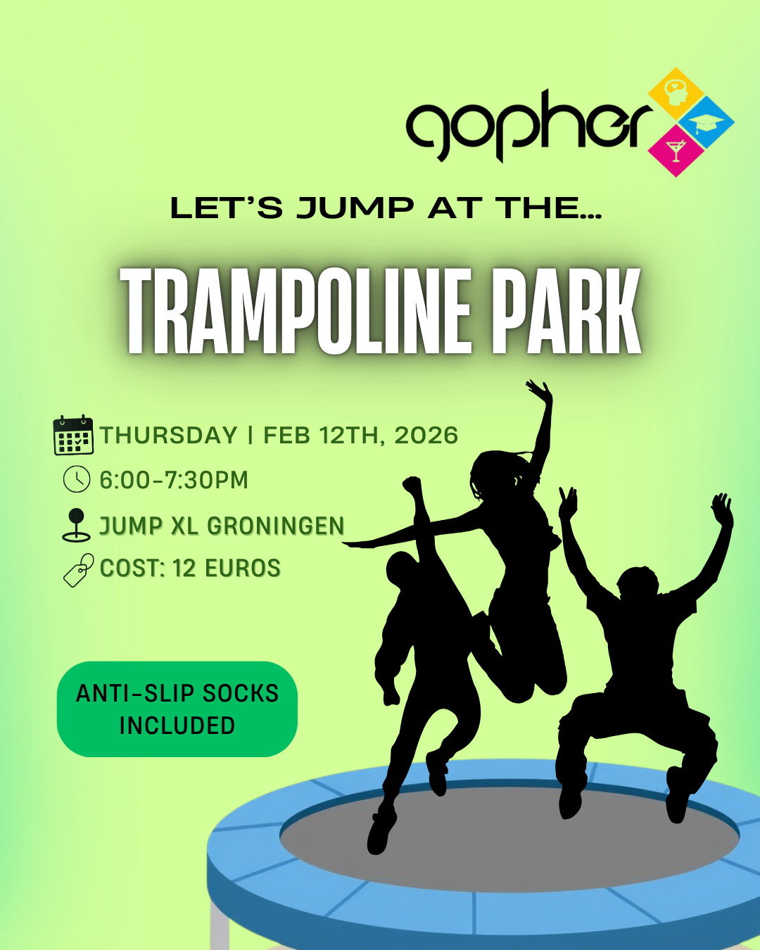🦘🤸‍♀️✨ Jump XL Groningen – PhD Trampoline Outing