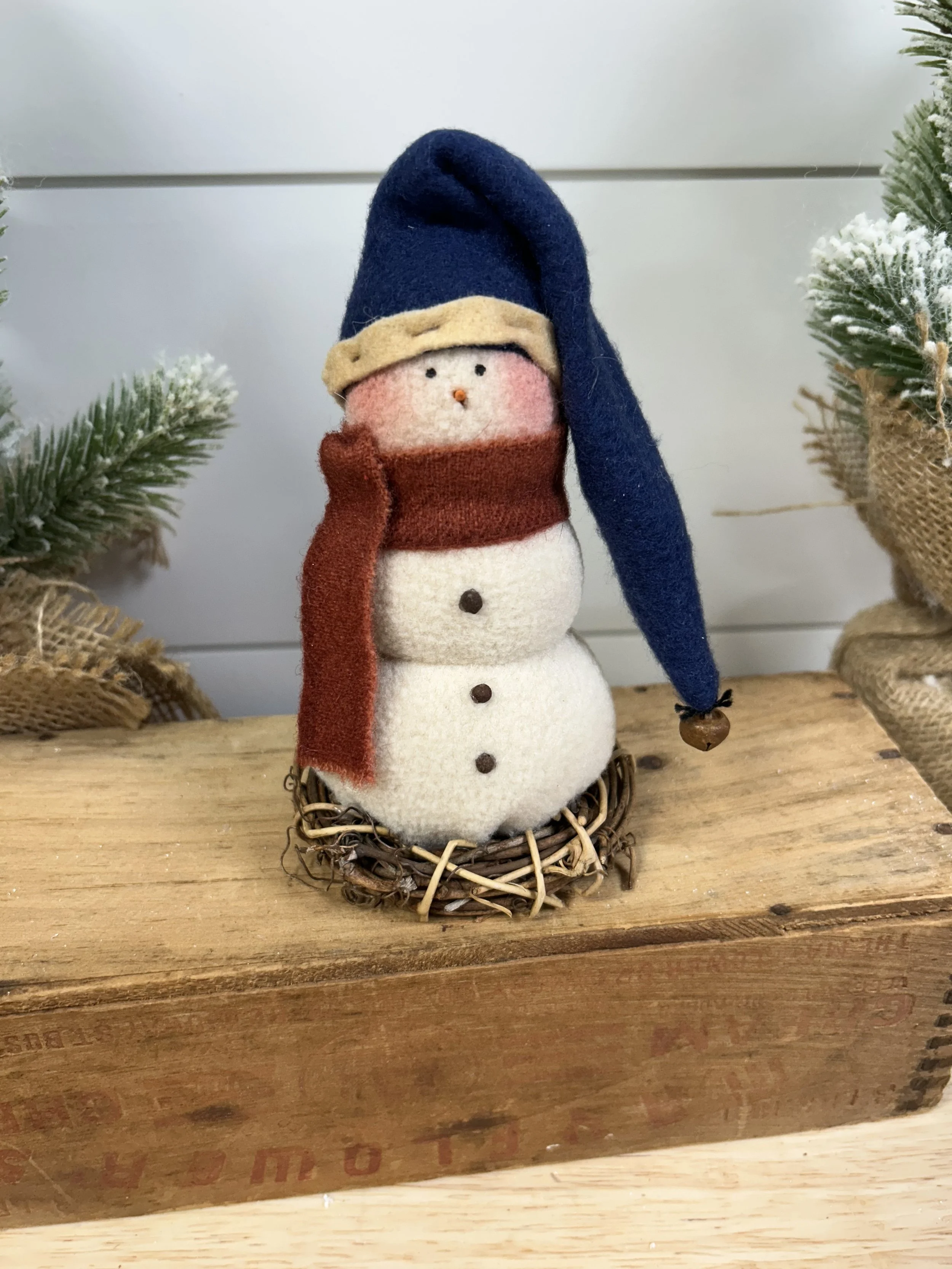 Baby Frosty on Grapevine Wreath