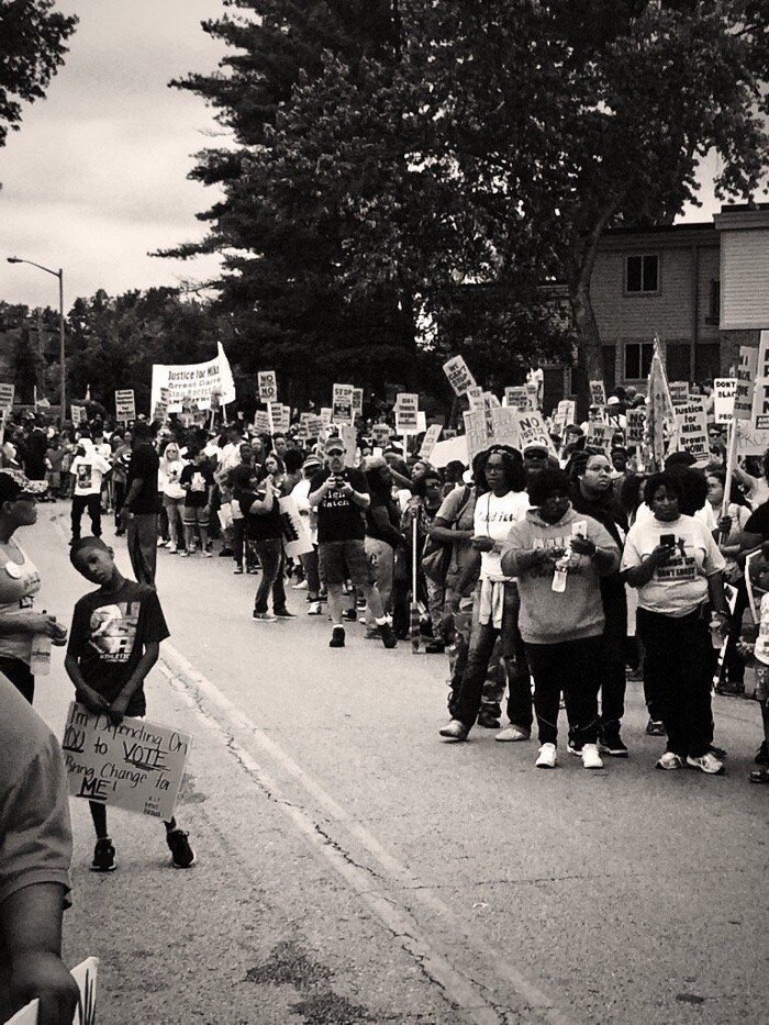 Protests in Ferguson, Missouri after the killing of Michael Brown. Photographer Purvi Shah (2014).