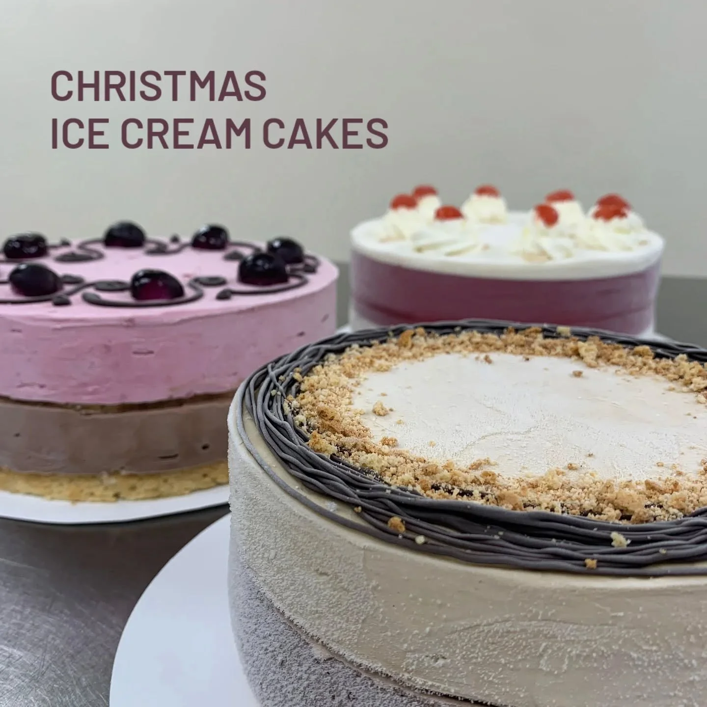 It's officially time to start choosing your ice cream cake for this year. We've been testing away behind the scenes to bring you a couple of new flavours plus some old favourites. So here we have it:

Raspberry and White Chocolate
Chocolate and Hazel