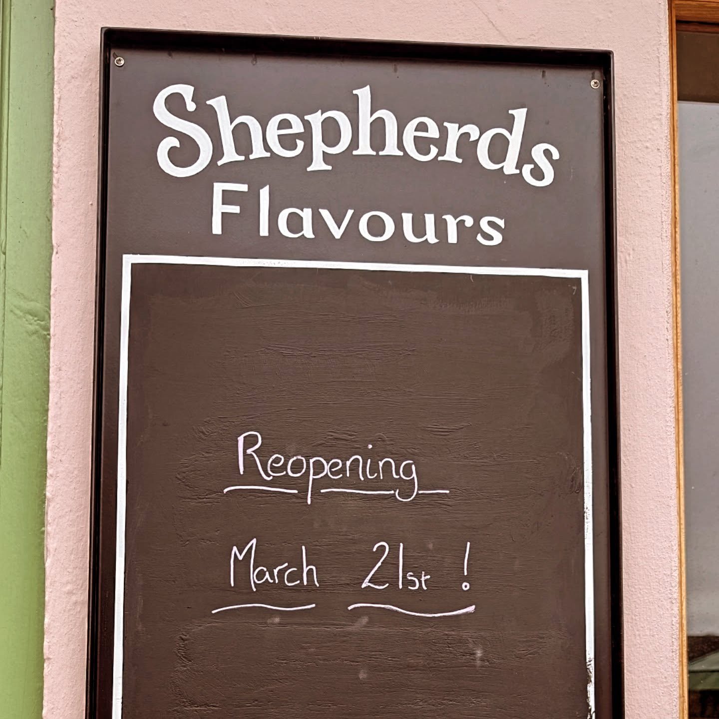 Signs of Spring:
Blossom on the tree ✔️
Shepherds reopening ✔️

See you soon