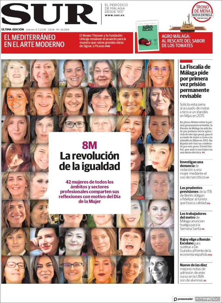 María Bueno en Diario Sur con motivo del Día de la Mujer