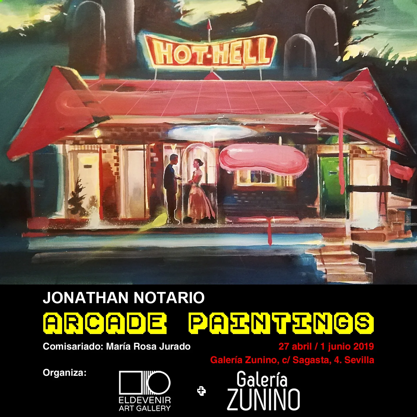 "Arcade Paintings" de Jonathan Notario para Eldevenir Art Gallery en Galería Zunino