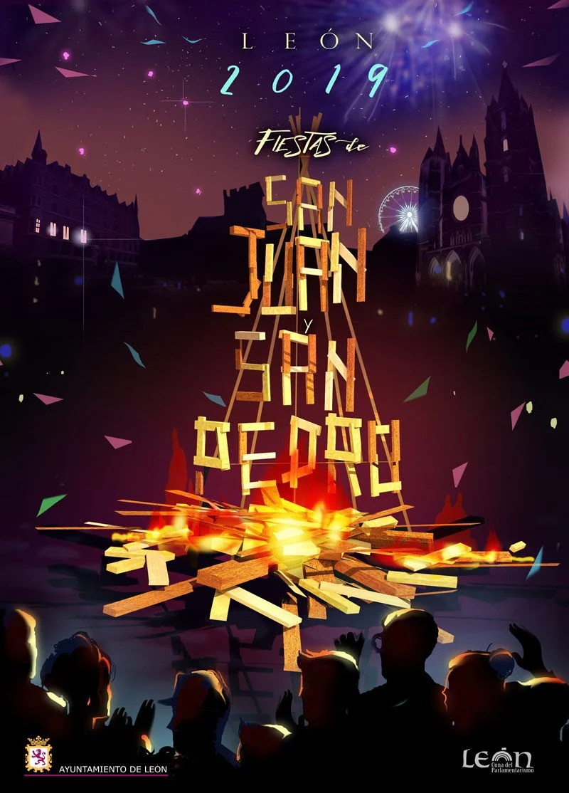 'Hoguera de letras', de Jonathan Notario, ganador del concurso del cartel de San Juan y San Pedro 2019