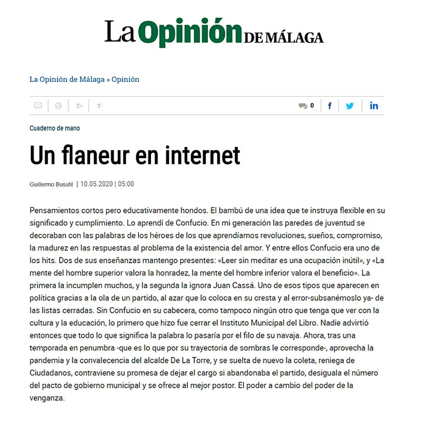 Eldevenir en La Opinión de Málaga