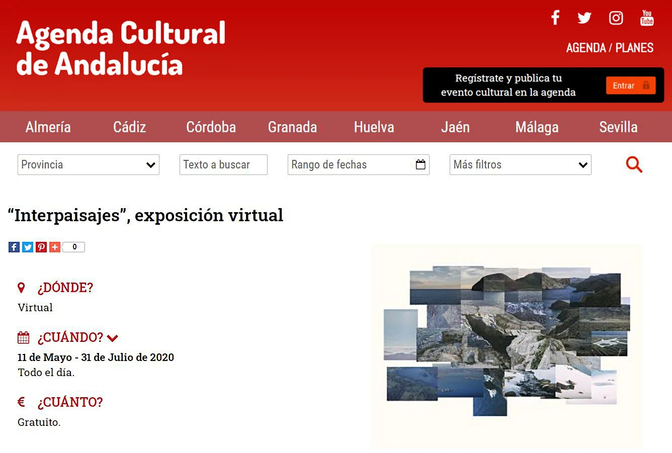 Interpaisajes en la Agenda Cultural de Andalucía