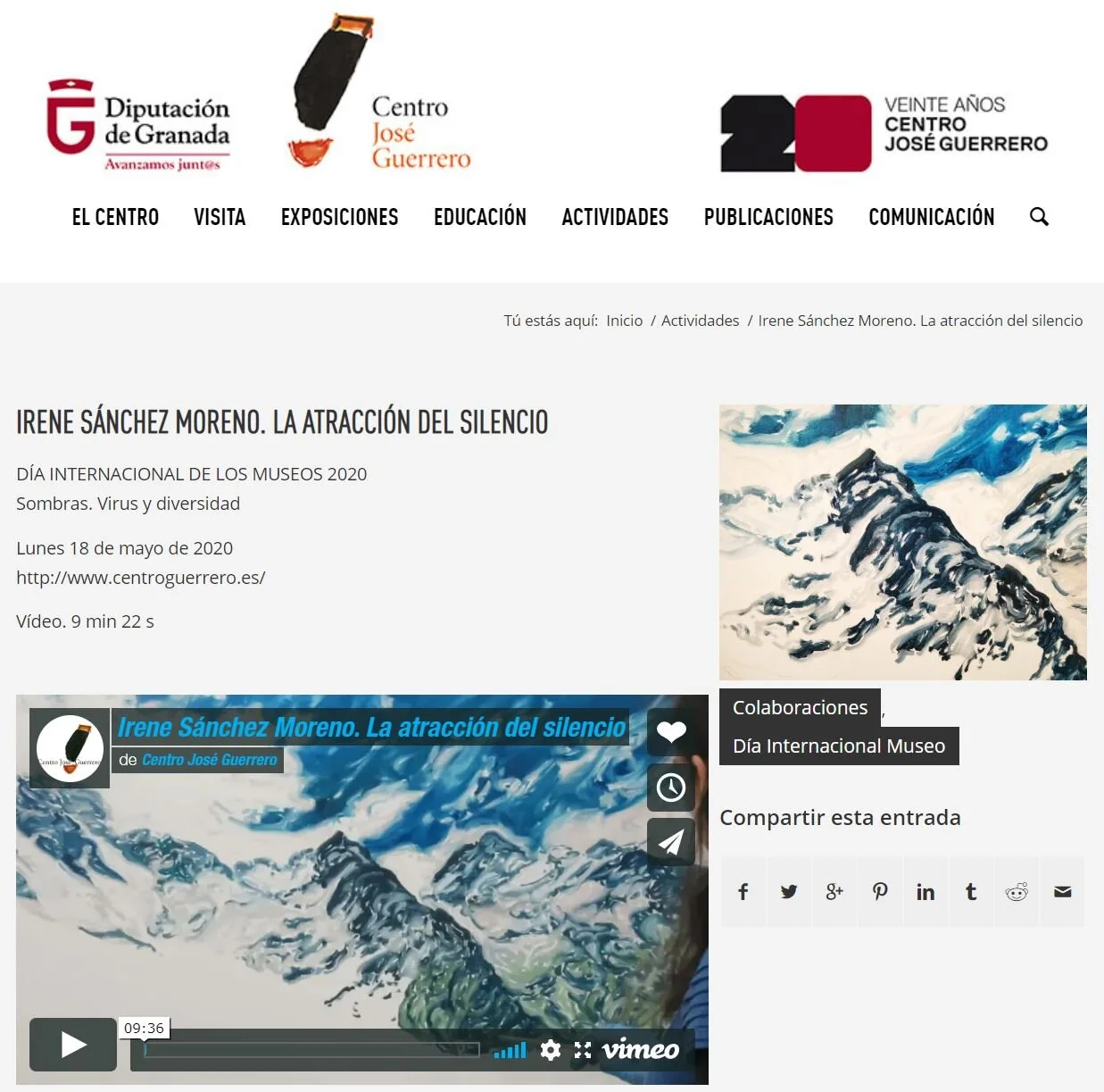 Irene Sánchez Moreno en el Centro José Guerrero