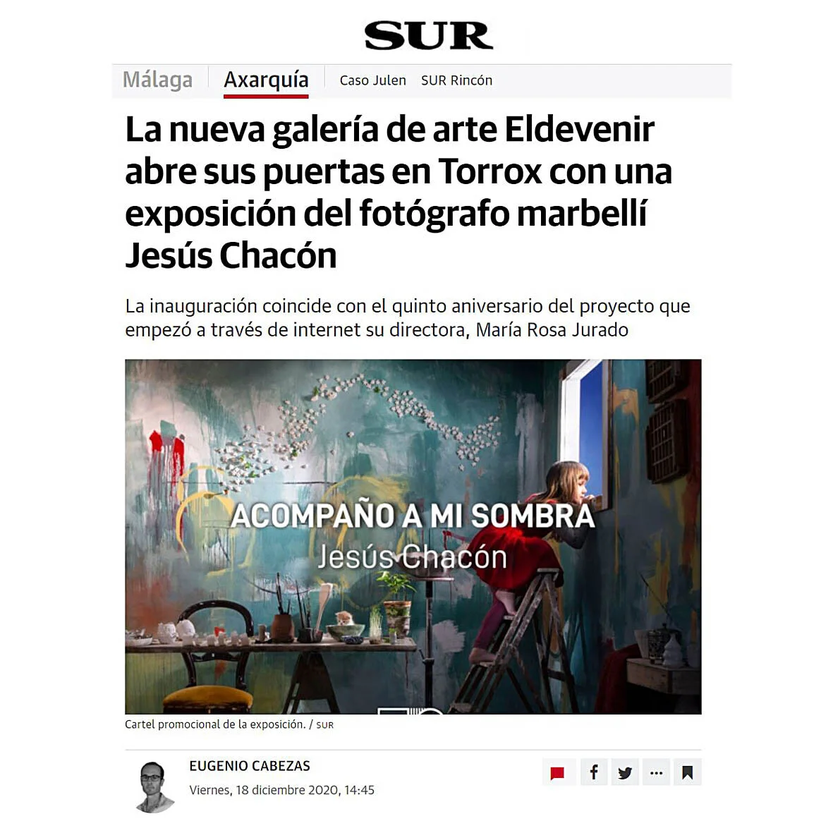 Eldevenir Art Gallery en Diario SUR