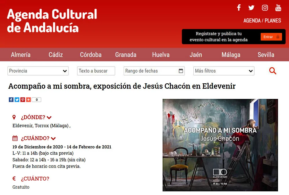 "Acompaño a mi sombra" en la Agenda Cultural de Andalucía